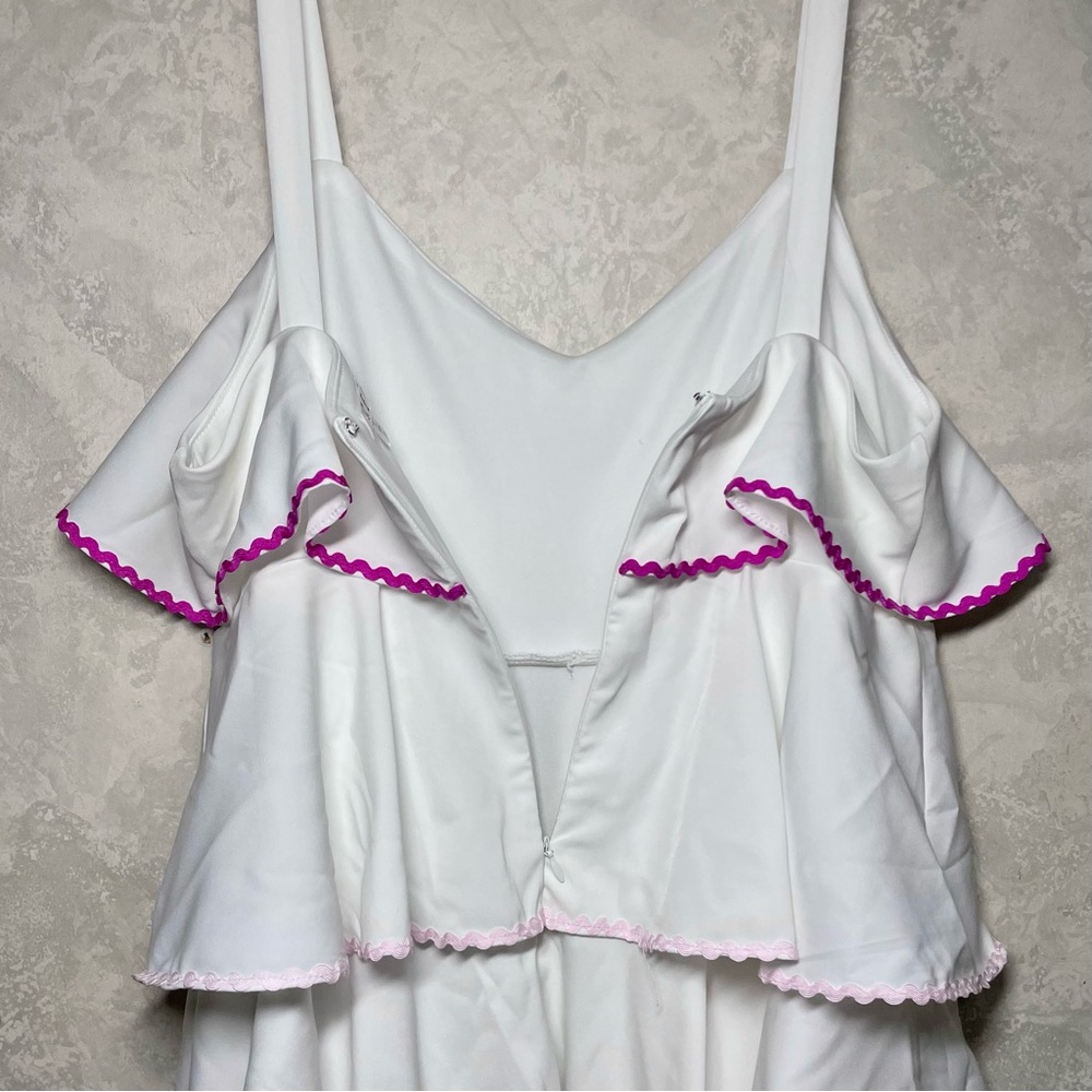 TECE tired ruffle dress with color trim - Picture 3 of 7